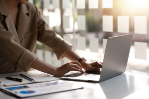 Image of professional using laptop
